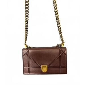 DIOR DIORAMA METALLIC BROWN MEDIUM SHOULDER BAG